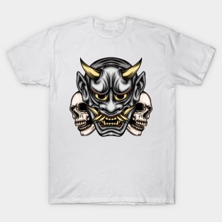 Hannya mask with skull head T-Shirt